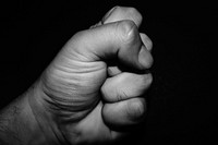 Clasped fist, close up. Free public domain CC0 photo.