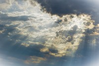 Sunbeam sky background. Free public domain CC0 photo.