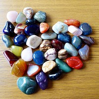 Bundle of colorful stones. Free public domain CC0 image.