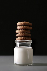 Free milk and cookies image, public domain food CC0 photo.