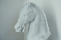 White horse head statue. Free public domain CC0 photo.