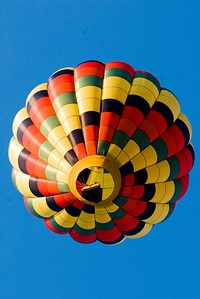 Hot air balloon in the sky. Free public domain CC0 photo.