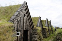 Keldur turf house, background photo. Free public domain CC0 image.