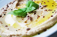 Hummus chickpeas paste. Free public domain CC0 photo.