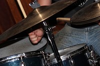 Drums set, hi-hats closeup. Free public domain CC0 photo.