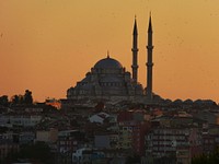 Fatih Mosque during sunset. Free public domain CC0 photo.