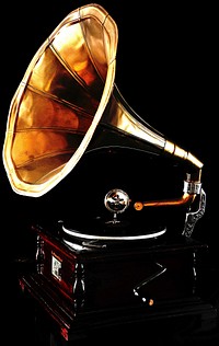 Vintage gramophone music instrument. Free public domain CC0 image.