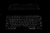 Dark keyboard closeup. Free public domain CC0 photo.