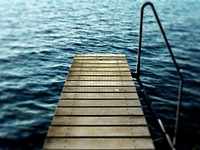 Boardwalk to the ocean. Free public domain CC0 image.