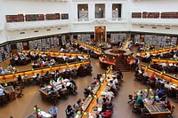 Students reading in library. Free public domain CC0 photo.