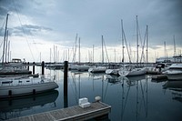 Yachts docking at marina. Free public domain CC0 photo.