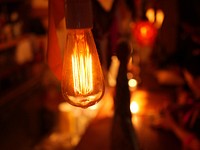 Closeup vintage light bulb. Free public domain CC0 photo.