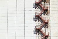 Ladder on building, background photo. Free public domain CC0 image.