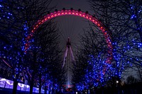 The London Eye, or the Millennium Wheel in South Bank, London. Free public domain CC0 photo.