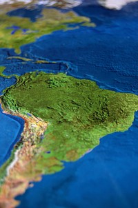 South America map satellite shot. Free public domain CC0 photo.