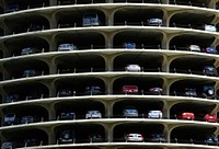 Cars parked in the parking lot. Free public domain CC0 photo.