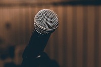 Microphone background, musical equipment. Free public domain CC0 photo.