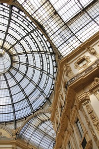 Shopping mall ceiling in Milan, Italy. Free public domain CC0 photo.