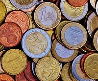 Euro coins, money & banking. Free public domain CC0 image.