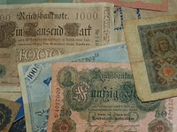 Old banknotes, money & banking. Free public domain CC0 image.