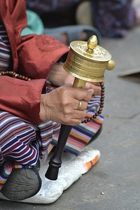 Monk prayer wheel background. Free public domain CC0 image.