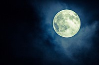 Moon in the night sky. Free public domain CC0 image.