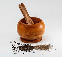 Wood mortar. Free public domain CC0 image.