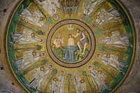 Arian Bapistry ceiling mosaic in Ravenna. Free public domain CC0 image.