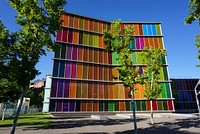 Colorful building windows. Free public domain CC0 photo.