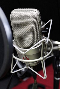 Microphone background, musical equipment. Free public domain CC0 photo.