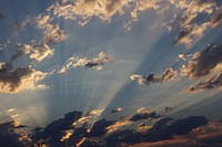 Sunbeam sky background. Free public domain CC0 photo.