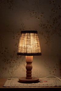 Table lamp in bedroom. Free public domain CC0 photo