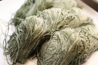 Green dry noodles. Free public domain CC0 photo.