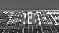 Black and white shot of apartment building. Free public domain CC0 photo.