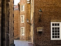 Brick wall building. Free public domain CC0 photo.