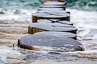 Wood pathway at seaside. Free public domain CC0 image.