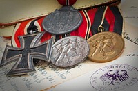 Medals from World War 2. Free public domain CC0 photo.