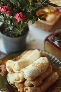 Pancake, American breakfast. Free public domain CC0 image