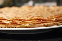 Close up British pancake layers. Free public domain CC0 photo.