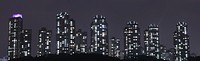 City at night with skyscrapers. Free public domain CC0 photo.