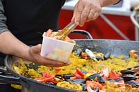 Paella, Spanish food. Free public domain CC0 photo.