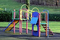 Slider in kids playground. Free public domain CC0 image.