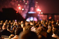 Crowds at New Year's Eve in Paris. Free public domain CC0 photo.