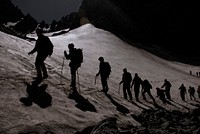 Hiking in snow. Free public domain CC0 photo.