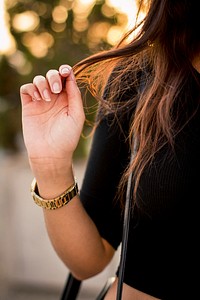 Woman with brown hair. Free public domain CC0 photo.