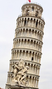 Closeup on The Leaning Tower of Pisa in Italy. Free public domain CC0 image.