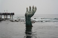 Hand statue in Antibes, France. Free public domain CC0 photo.