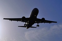 Airplane flying in the sky. Free public domain CC0 photo.