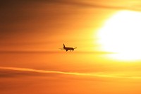 Airplane flying in the sky. Free public domain CC0 photo.