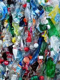 Plastic bottles, recycled trash. Free public domain CC0 image